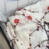قماش حرير ناعم بالكريستالات بطابع غصون الكرز